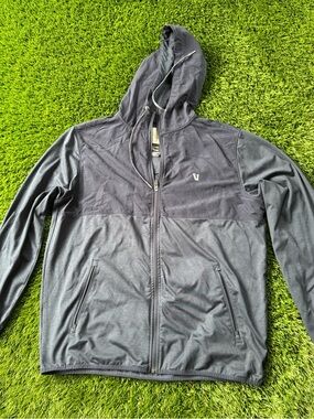 Vuori Navy Hooded Zip Jacket